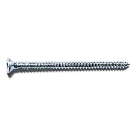 Midwest Fastener Sheet Metal Screw, #14 x 4 in, Zinc Plated Steel Flat Head Phillips Drive, 100 PK 50850